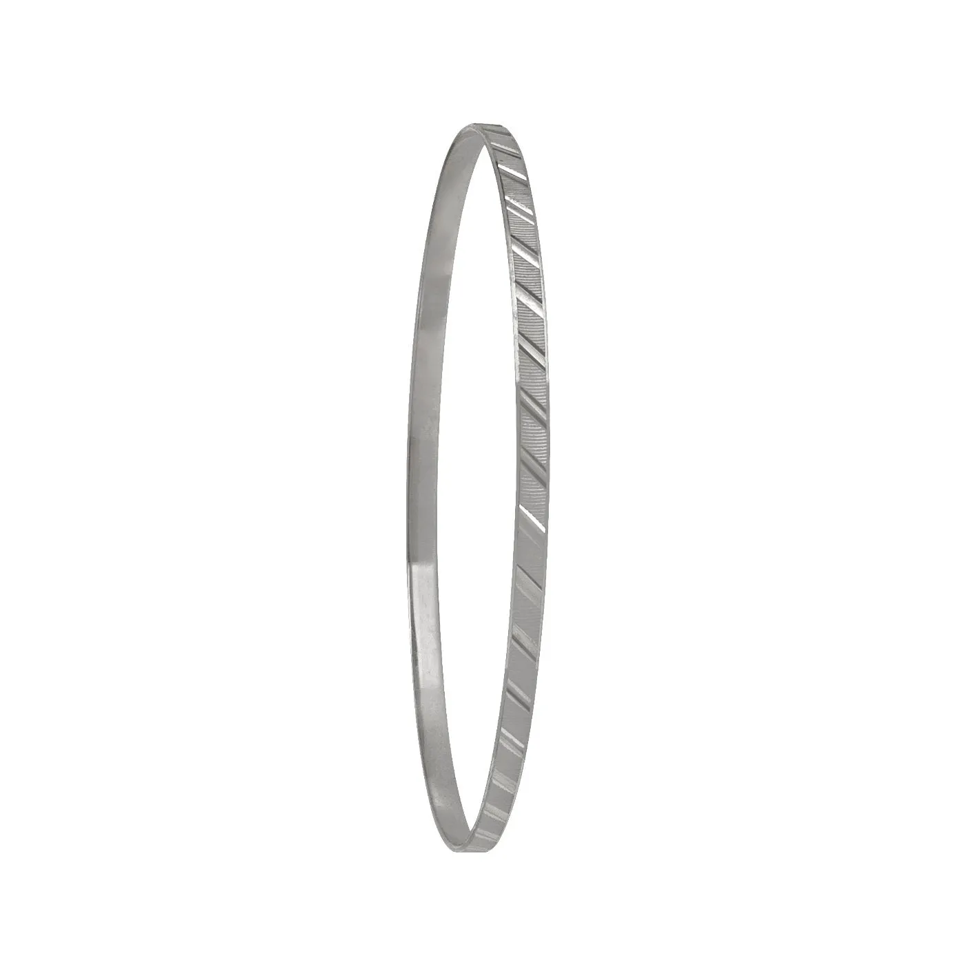 10K Gold (3mm) Diamond Cut Slip On Bangle