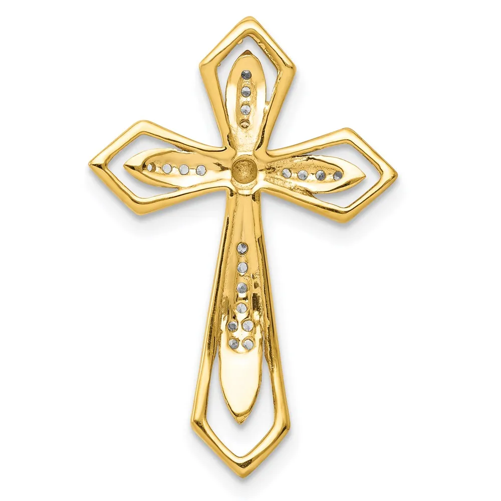 14k 1/15ct. Diamond Cross Chain Slide