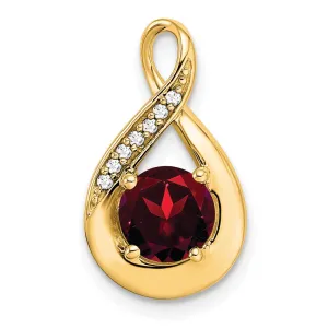 14k Garnet and Diamond Pendant
