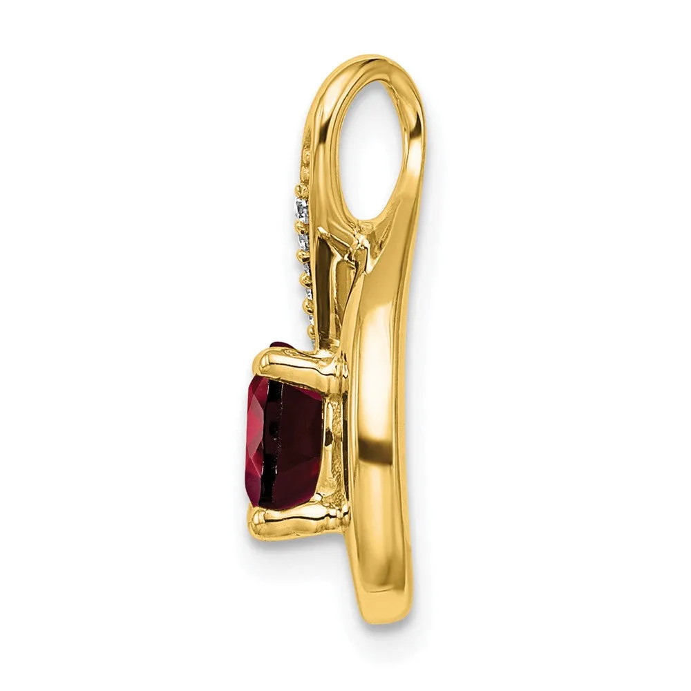14k Garnet and Diamond Pendant