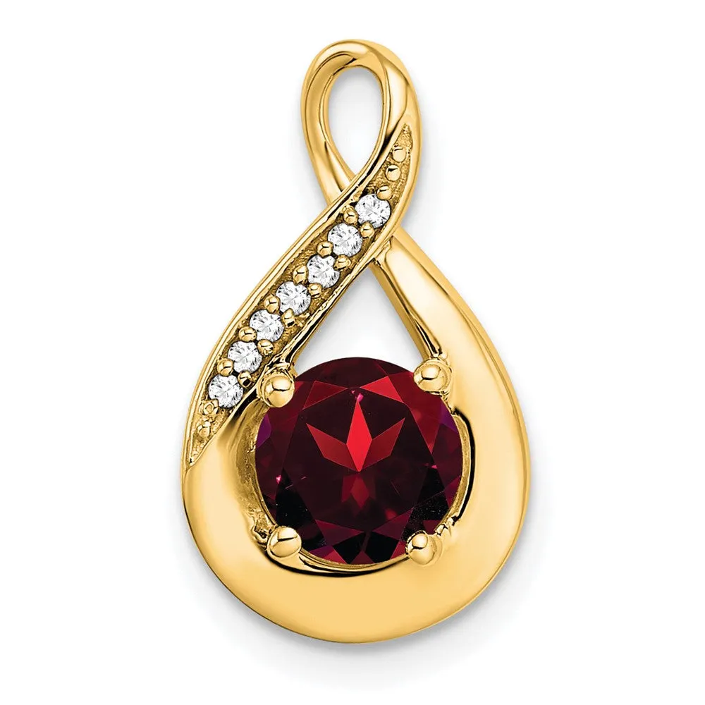 14k Garnet and Diamond Pendant