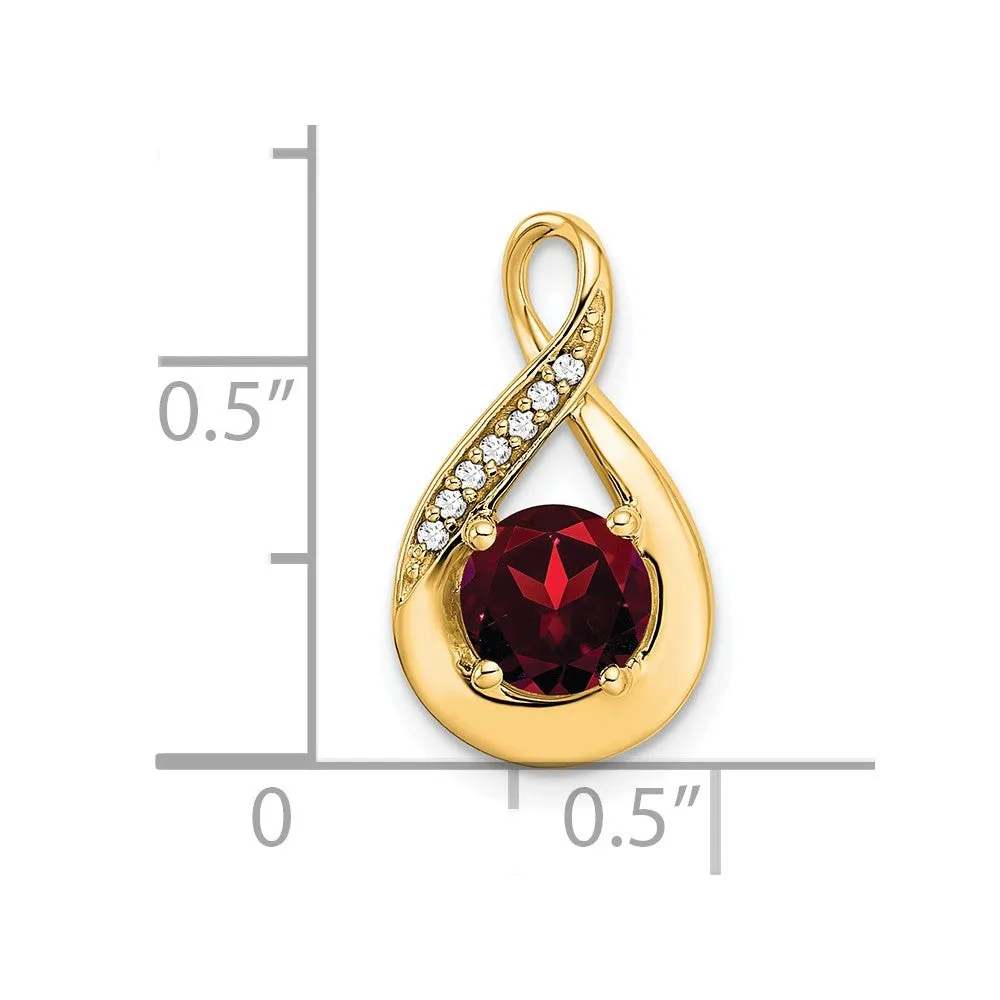 14k Garnet and Diamond Pendant