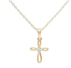 14K Gold-Plated Infinity Cross Necklace