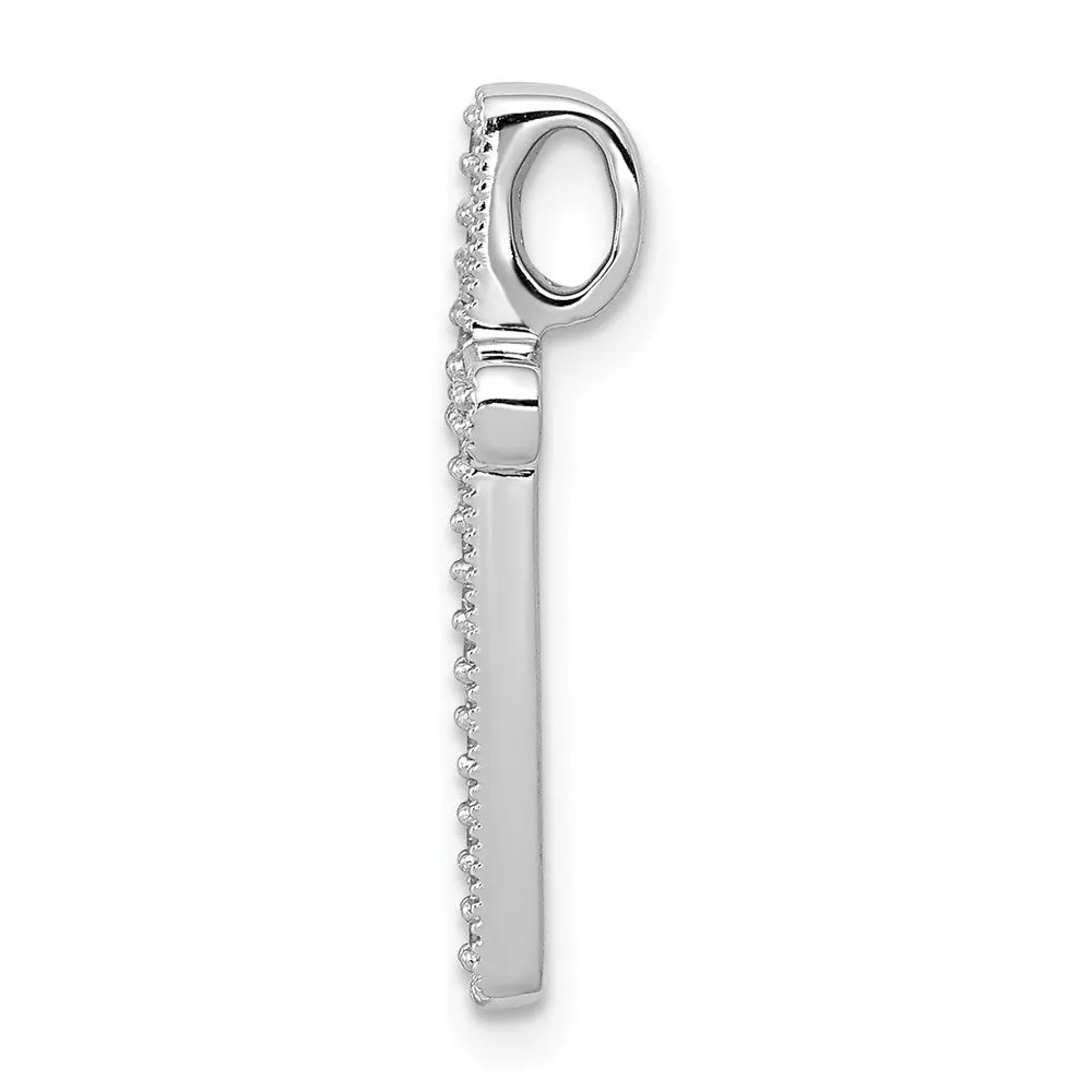 14k White Gold 1/10ct. Diamond Cross Chain Slide