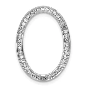 14k White Gold 1/2ct. Diamond Channel Set Oval Chain Slide