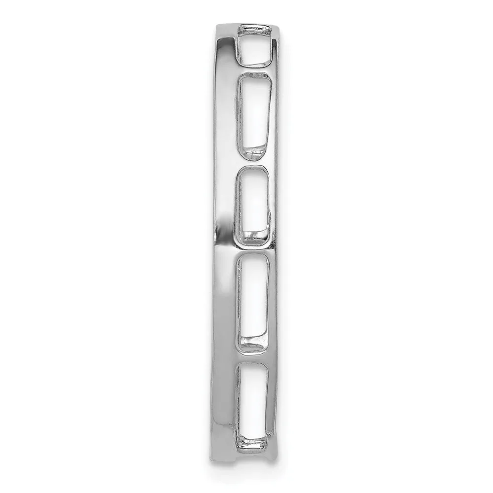 14k White Gold 1/2ct. Diamond Channel Set Oval Chain Slide