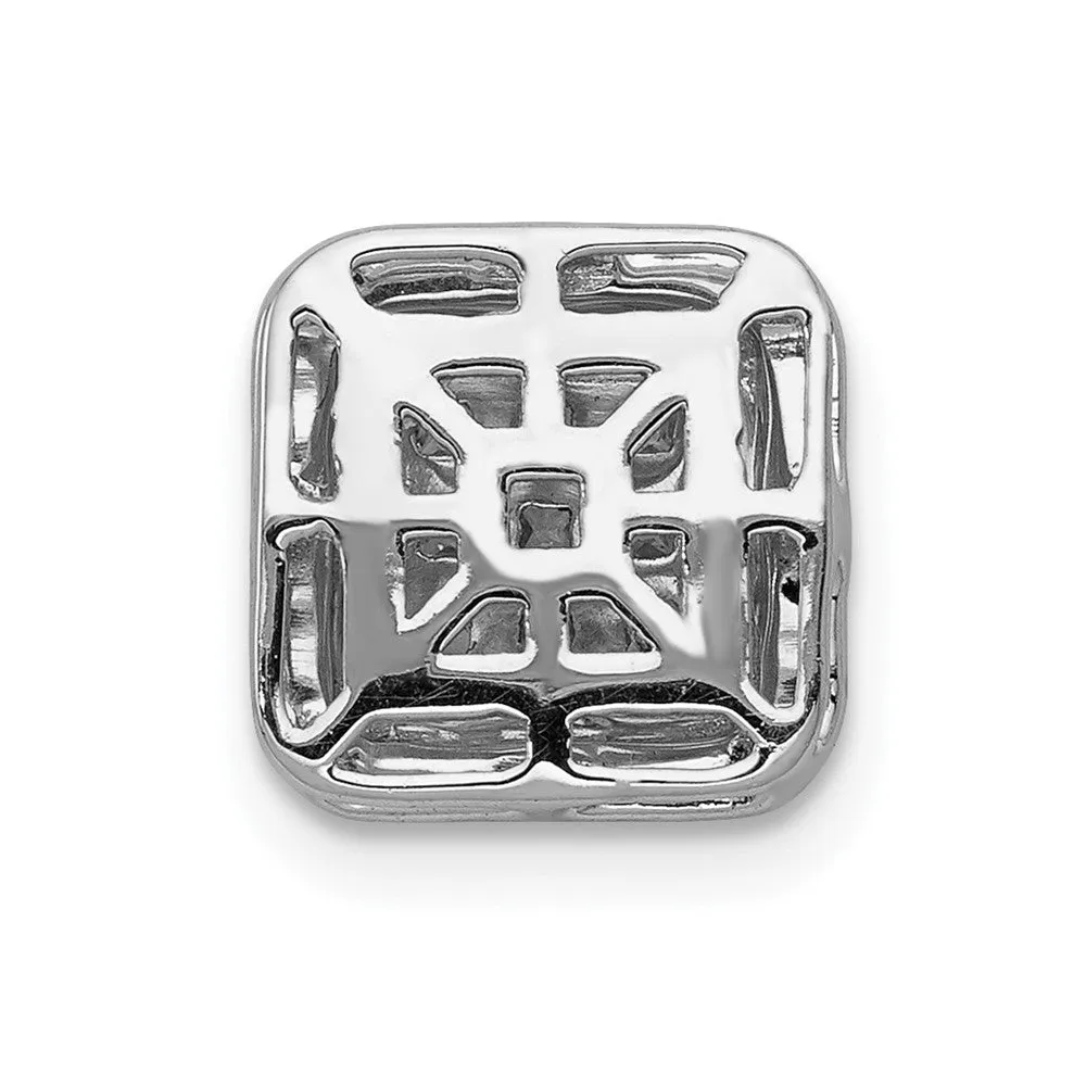 14k White Gold 1/2ct. Diamond Square Cluster Pendant