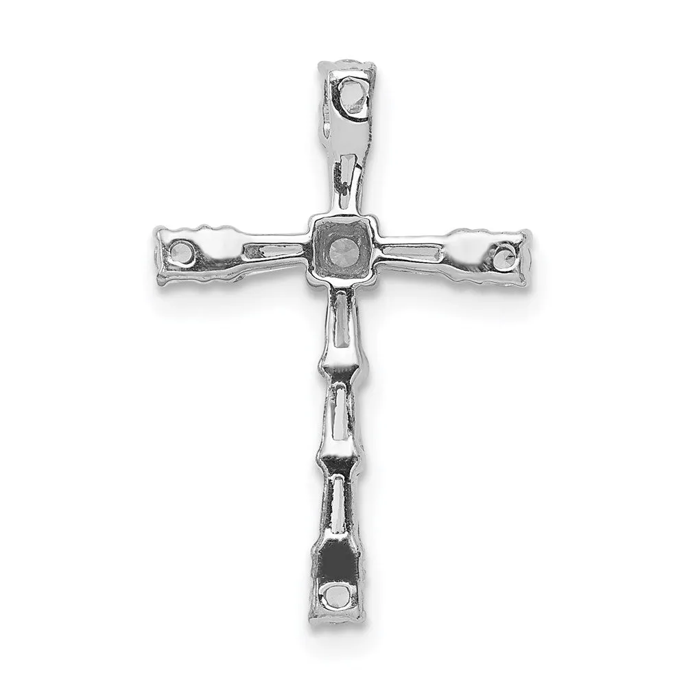 14k White Gold 1/3ct. Diamond Cross Chain Slide