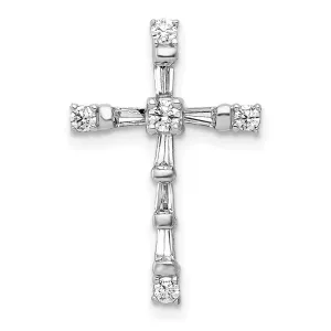 14k White Gold 1/3ct. Diamond Cross Chain Slide