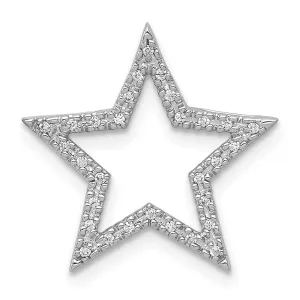14k White Gold Diamond Star Chain Slide