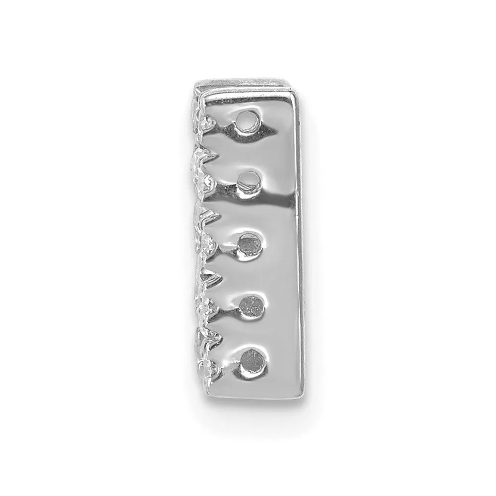 14k White Gold White Gold Diamond Letter N Initial Charm