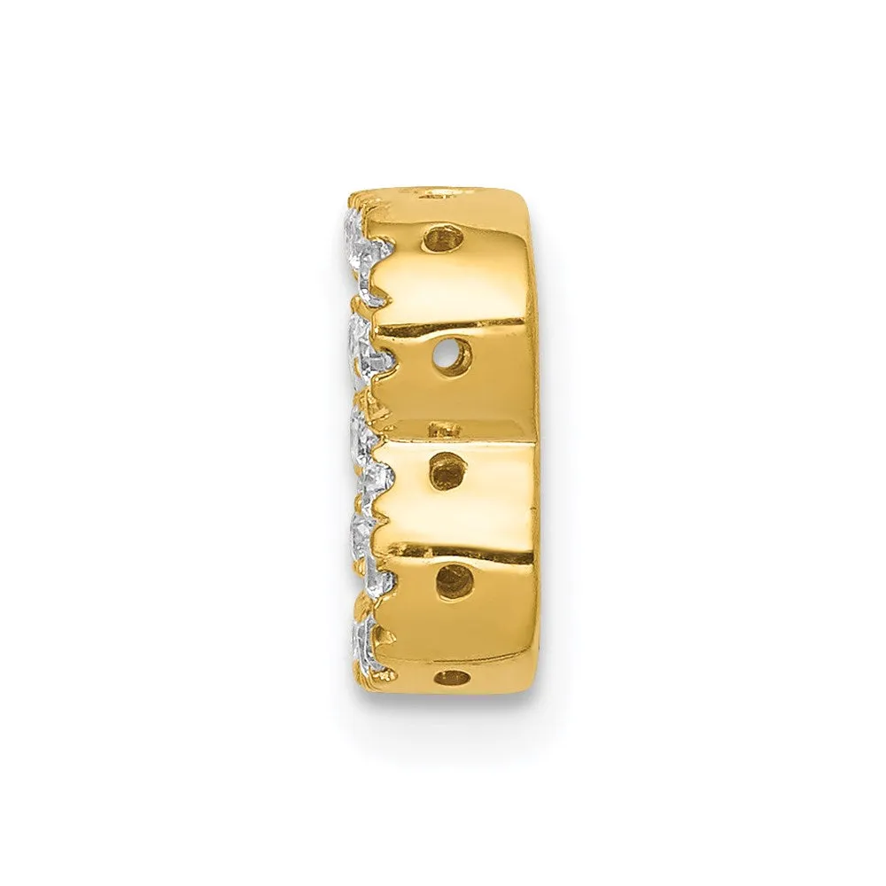 14k Yellow Gold Diamond Letter B Initial Charm