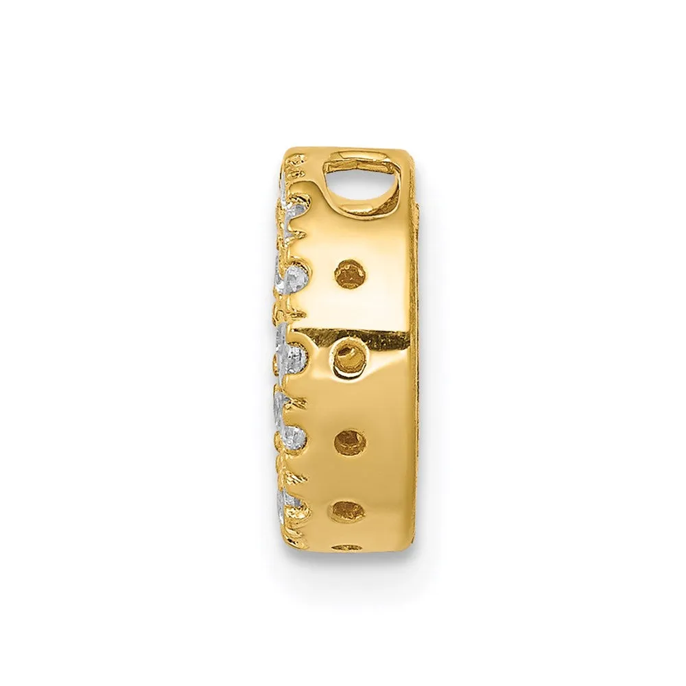 14k Yellow Gold Diamond Letter O Initial Charm