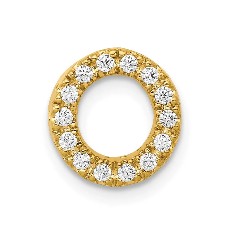 14k Yellow Gold Diamond Letter O Initial Charm
