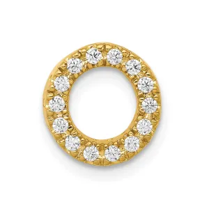 14k Yellow Gold Diamond Letter O Initial Charm