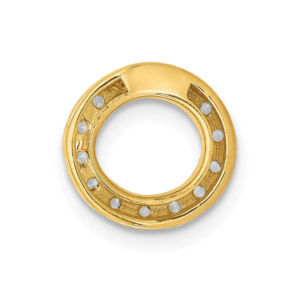 14k Yellow Gold Diamond Letter O Initial Charm