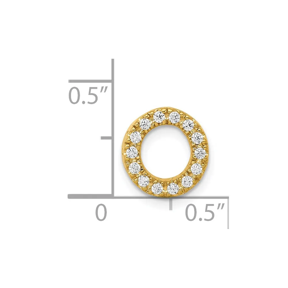14k Yellow Gold Diamond Letter O Initial Charm