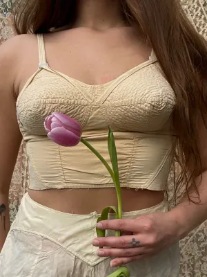 1950s Pale Peach Longline Bullet Bra