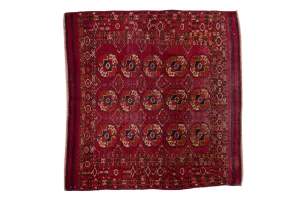 3.5x4 Vintage Turkmen Square Rug