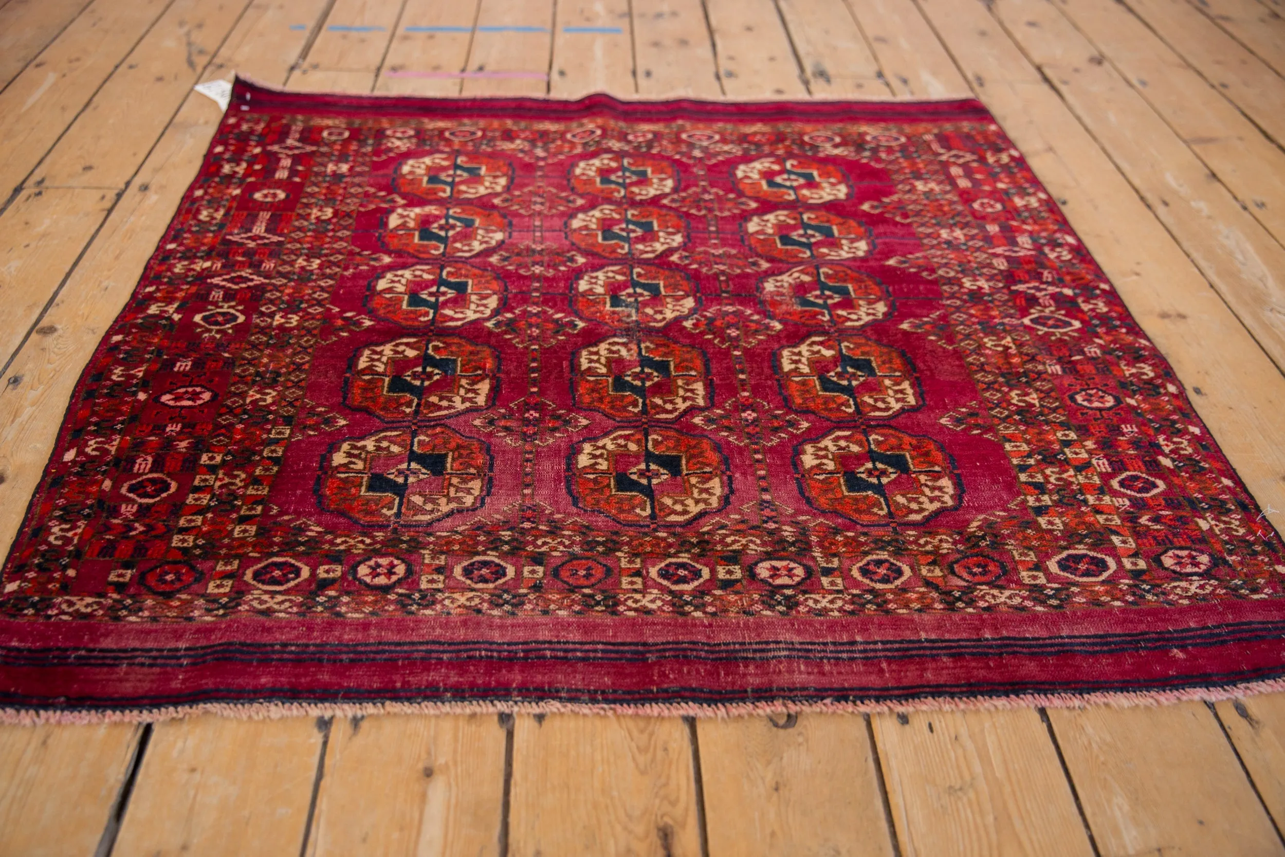 3.5x4 Vintage Turkmen Square Rug