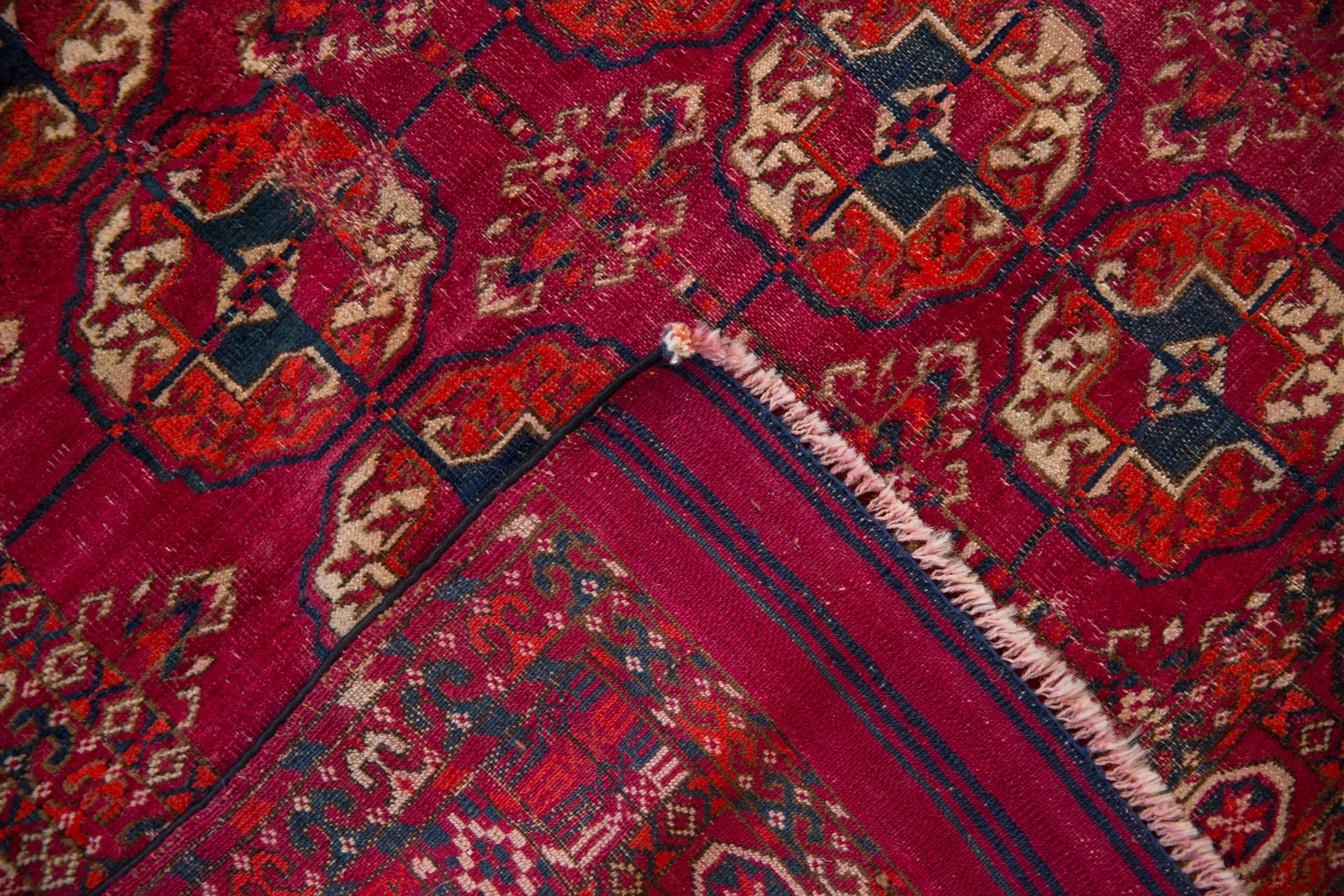 3.5x4 Vintage Turkmen Square Rug