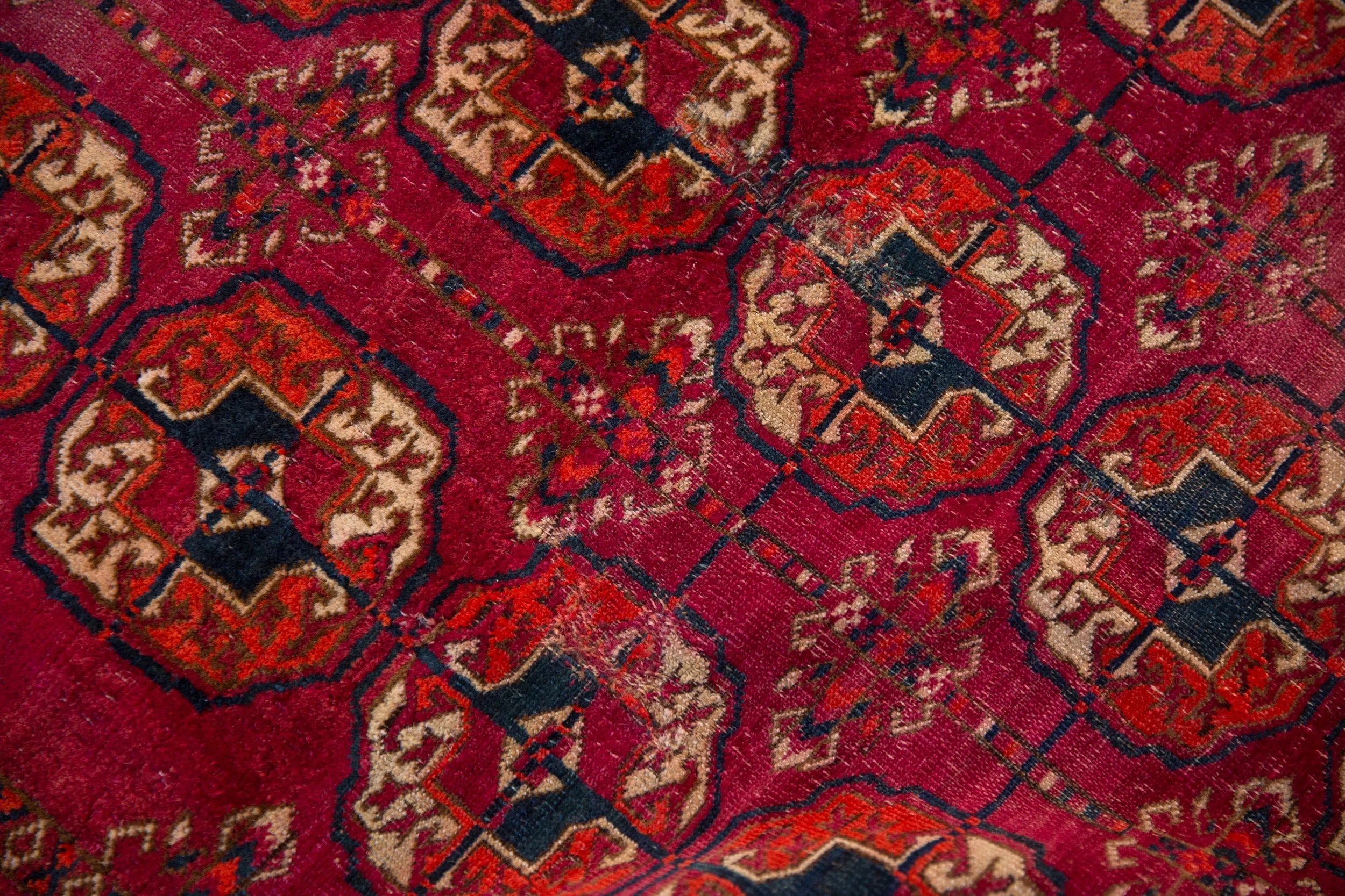 3.5x4 Vintage Turkmen Square Rug