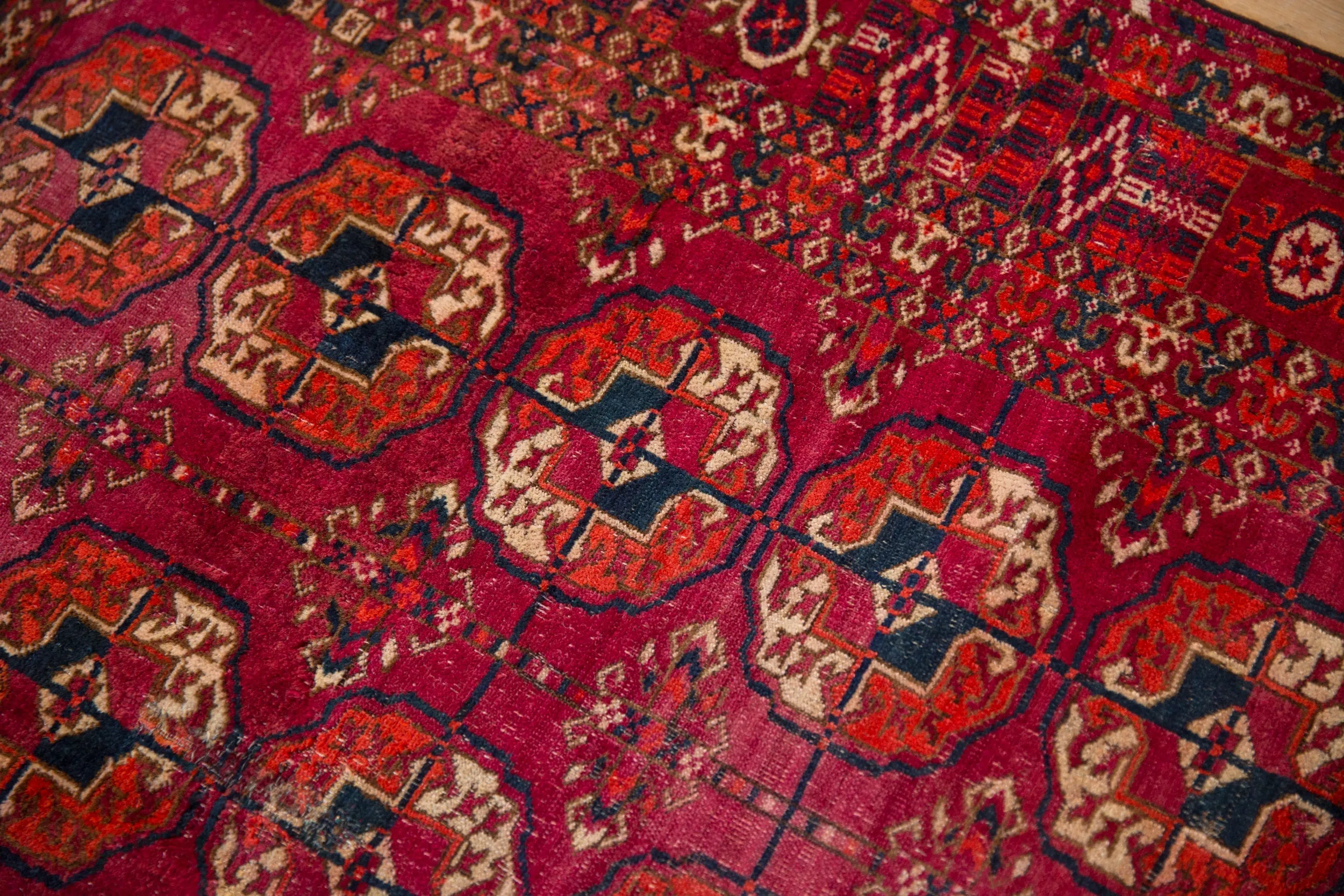 3.5x4 Vintage Turkmen Square Rug