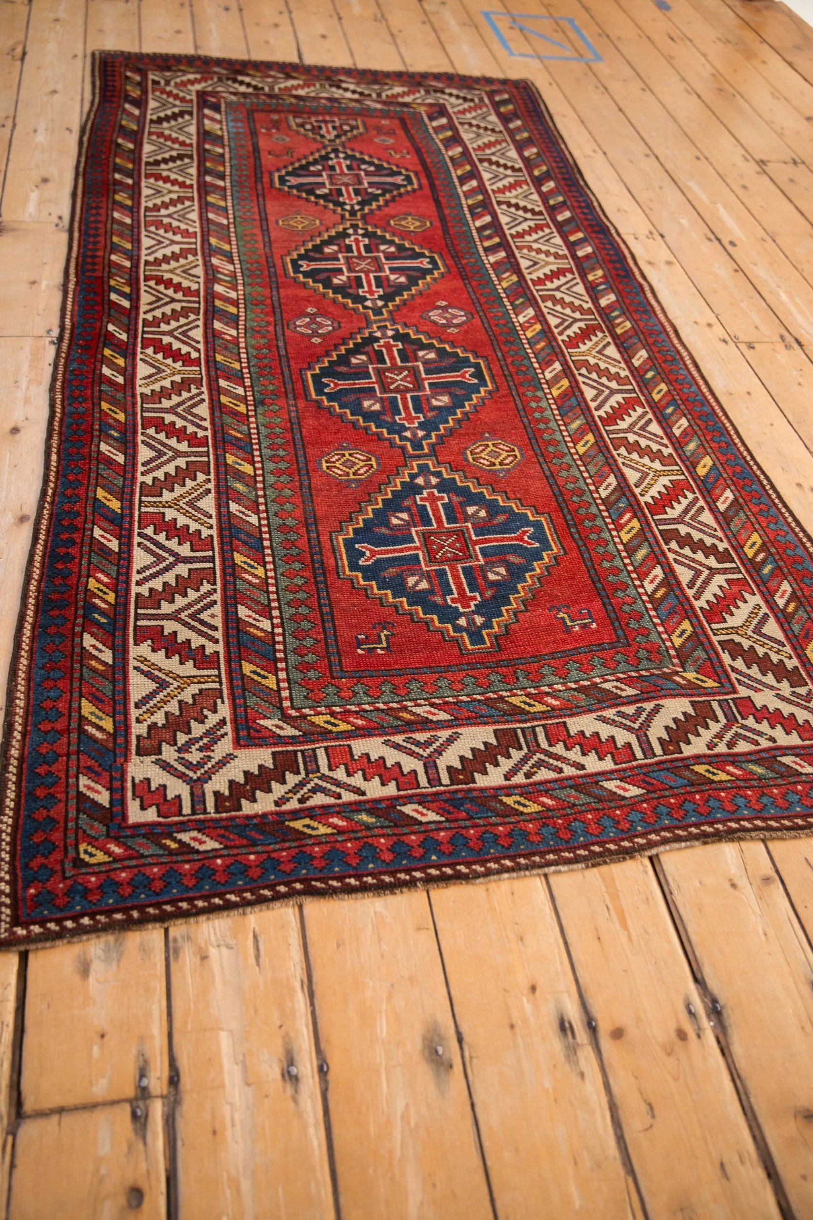 4x8 Antique Kazak Rug Runner