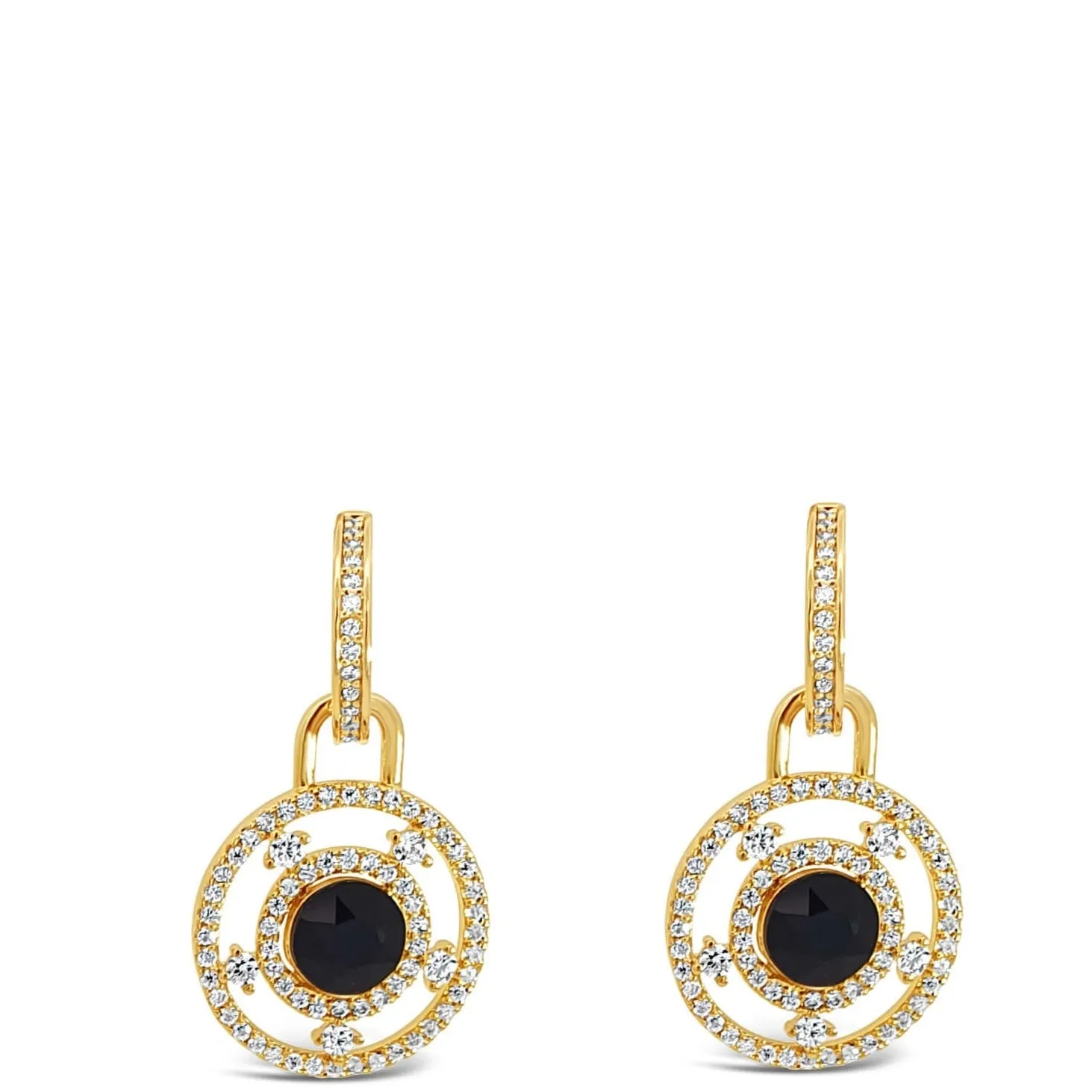 Absolute Gold & Black Halo Drop Earrings