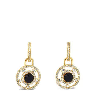 Absolute Gold & Black Halo Drop Earrings