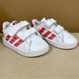 Adidas x Disney Sneakers Girls 5 Minnie Mouse Grand Court Velcro Toddlers Baby
