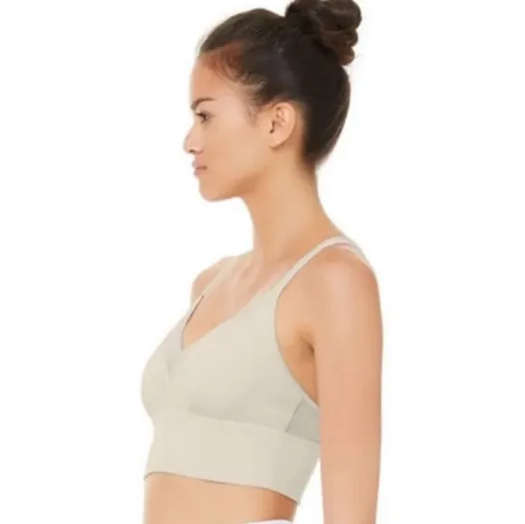 Alo Yoga Sneak Long Bra - Bone - S
