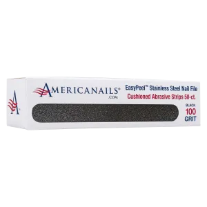 Americanails EasyPeel Cushioned Abrasive Strips 50ct | 100 Grit Black