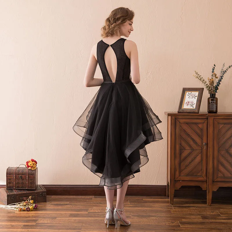 Asymmetrical Back Crystal Homecoming Dresses