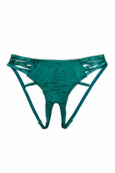 Ava Curve Strappy Open Back Brief - Green -