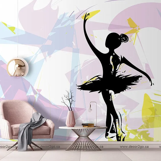 Ballet Dancer Silhouette Wallpaper Mural