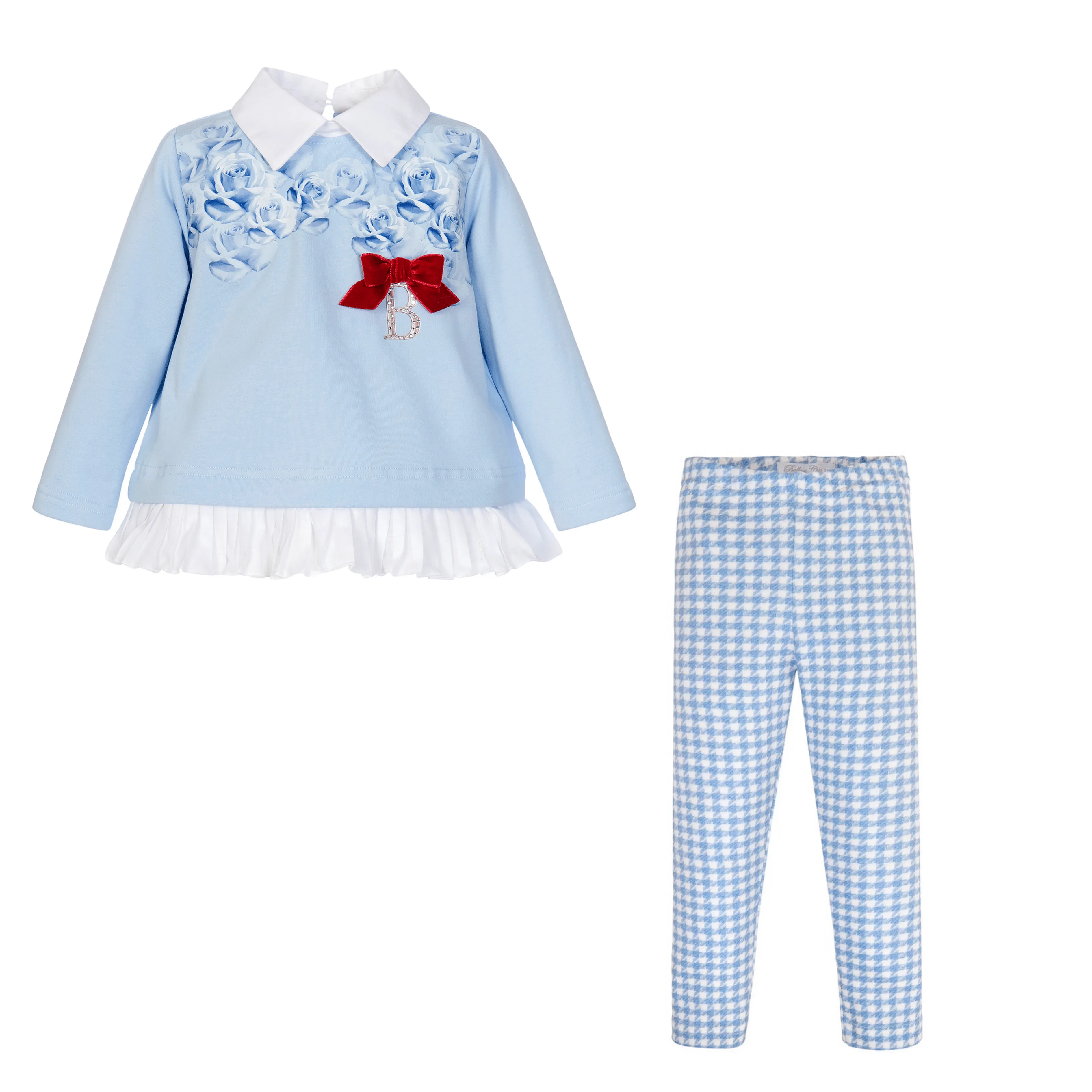 BALLOON CHIC - Dog Tooth Legging Set  - Blue