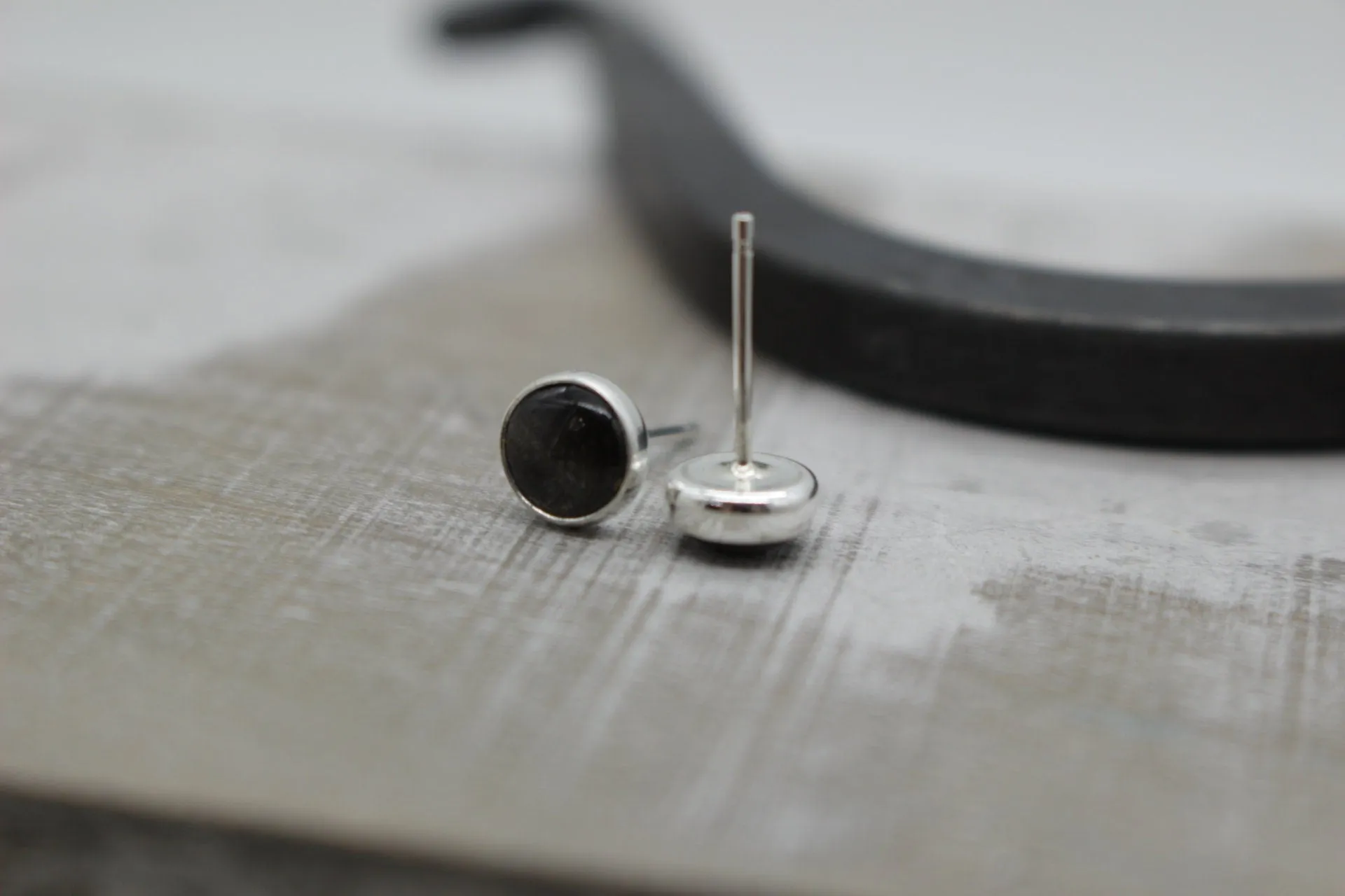 Black Moonstone 6mm Studs