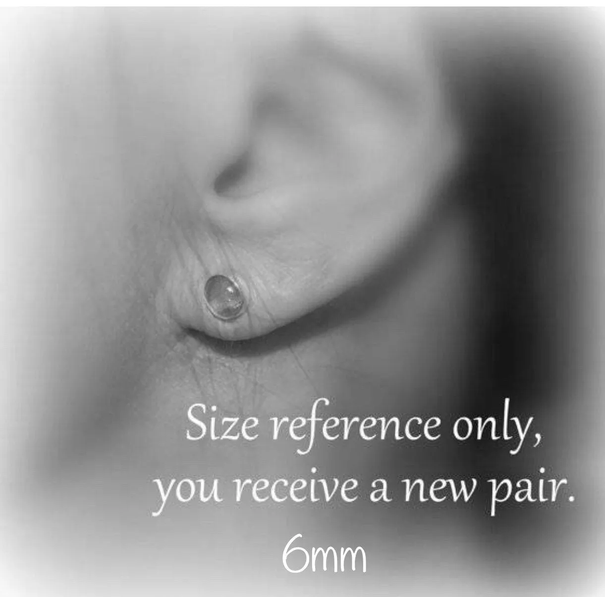 Black Moonstone 6mm Studs