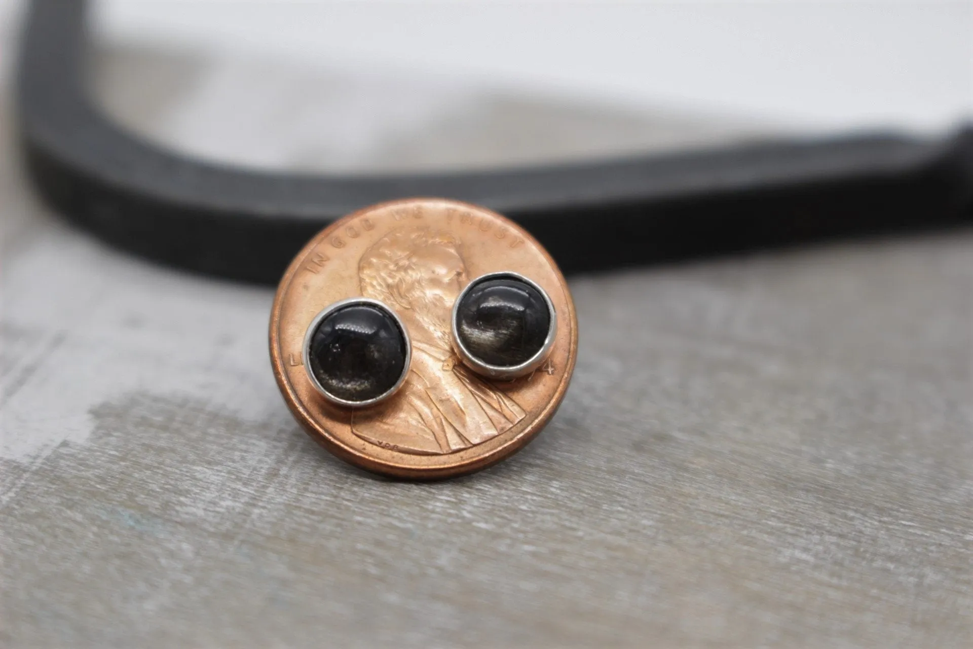 Black Moonstone 6mm Studs