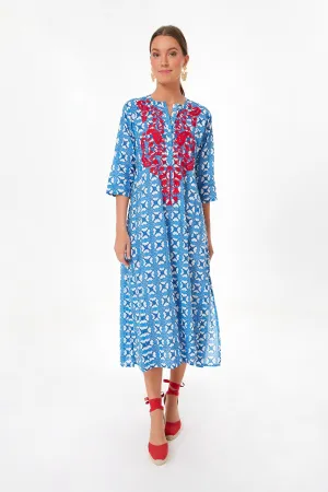 Blue Barbados Embroidered Long Kurta