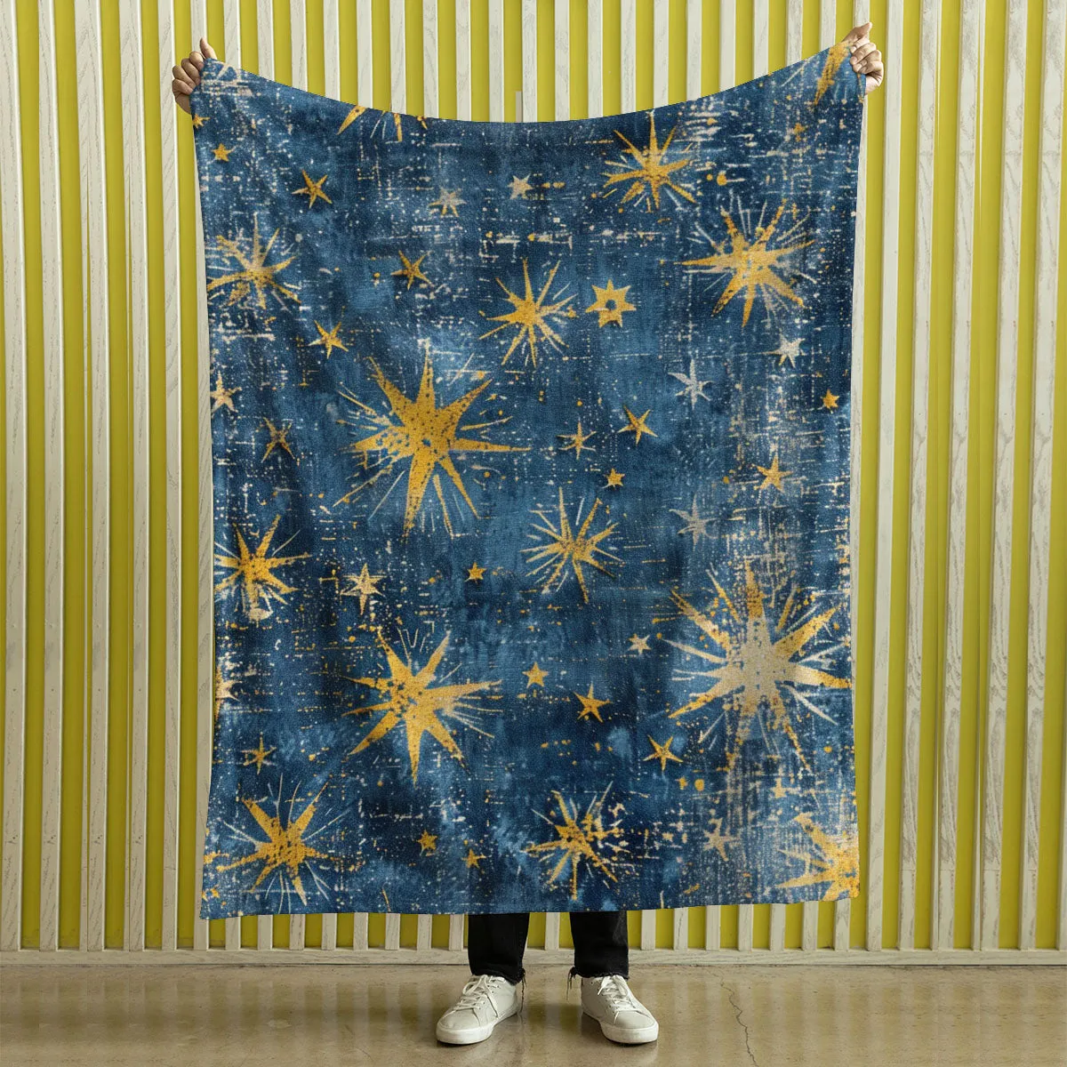 Boho Blanket Throw: Stars Blanket, Woven Throw Blanket, Couch Blanket, Bed Blanket, Boho Decor, Boho Home Decor, Bohemian decor, Boho bed, Stars 004
