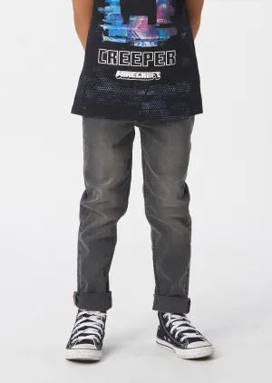 Boys Woven Black Smart Denim Jeans