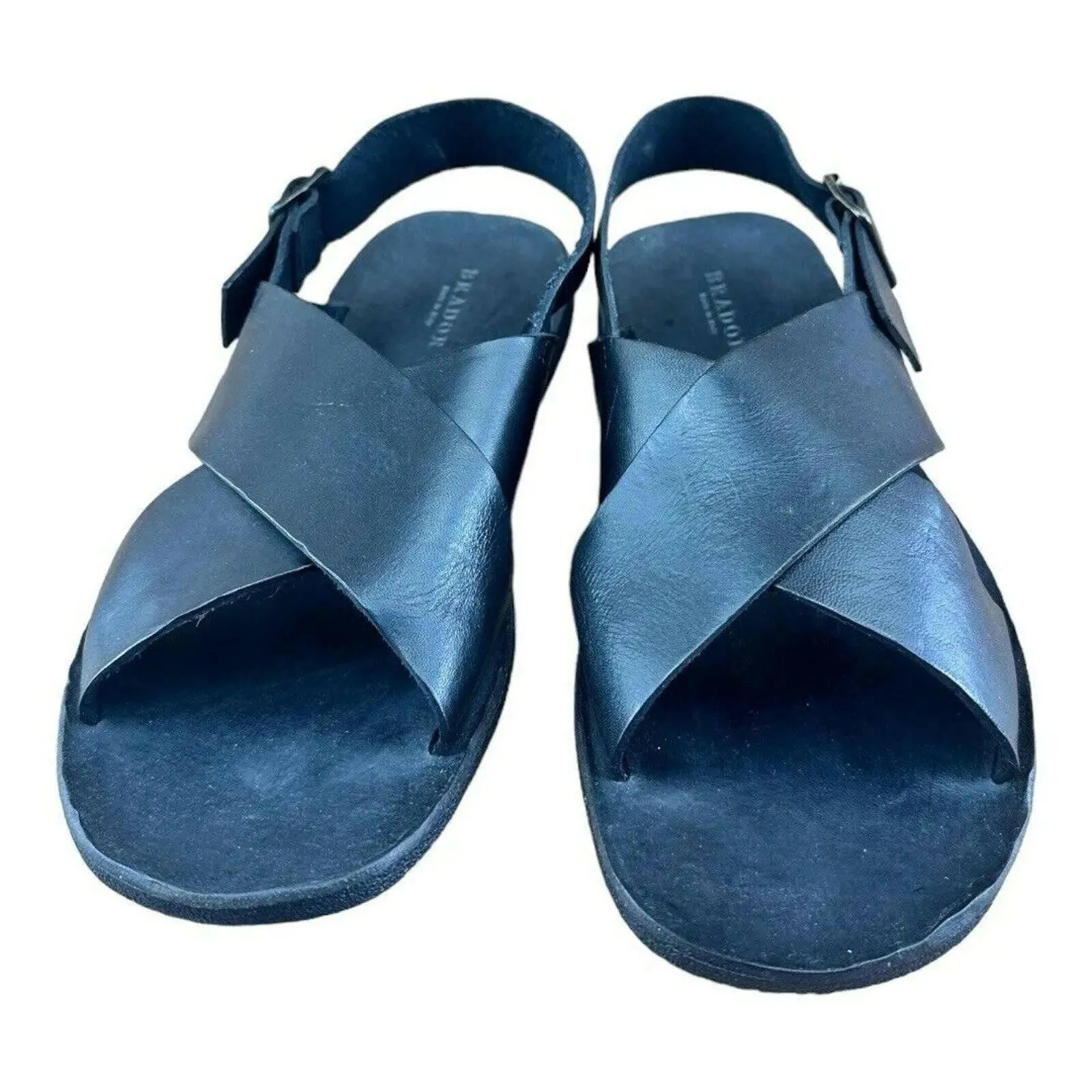 BRADOR Noisy Black Sandals Leather Men