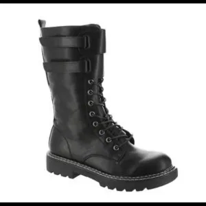 BRAND NEW UNUSED BLACK LACE UP BOOTS Size 8W