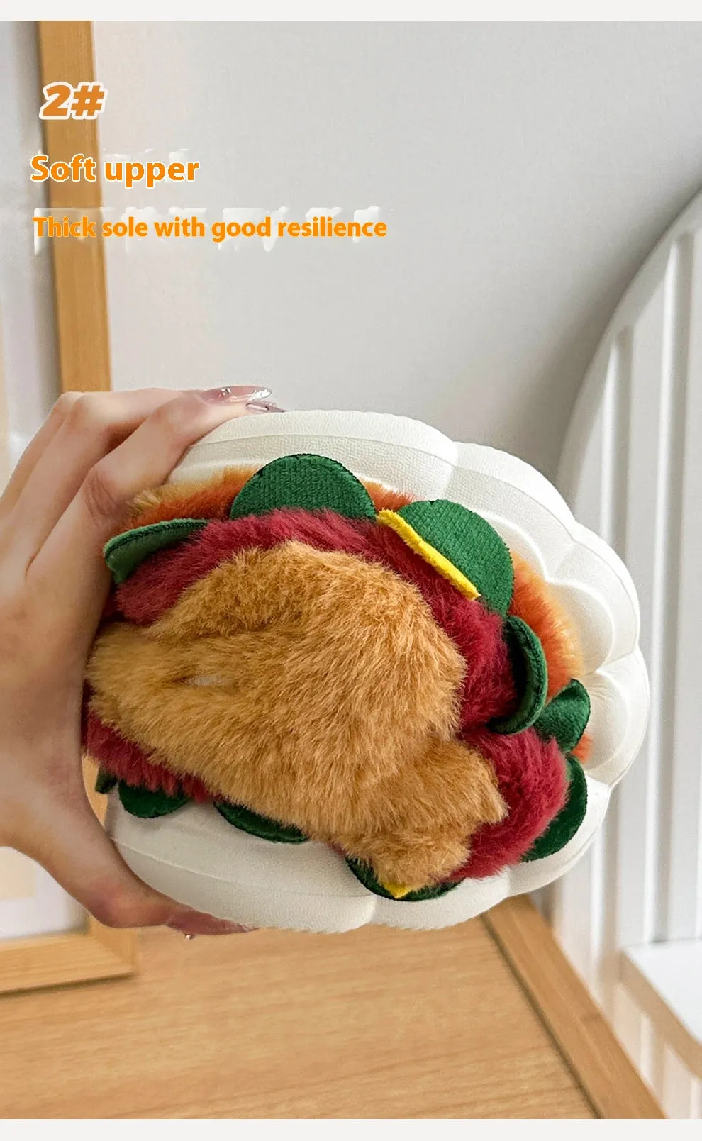 Burger Bliss Plush Slippers – Cozy, Fun & Oh-So-Adorable!