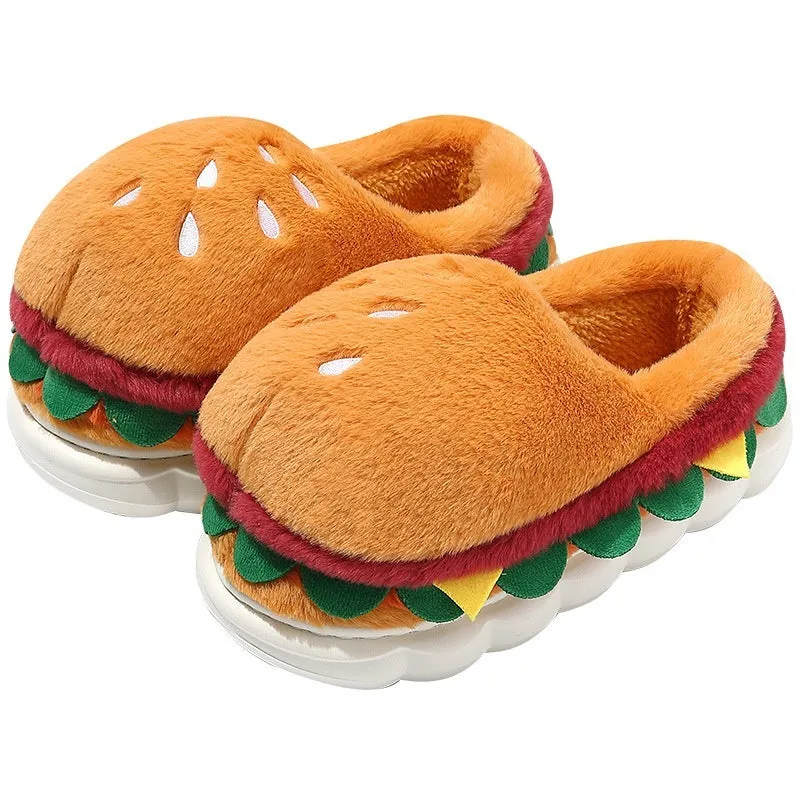 Burger Bliss Plush Slippers – Cozy, Fun & Oh-So-Adorable!