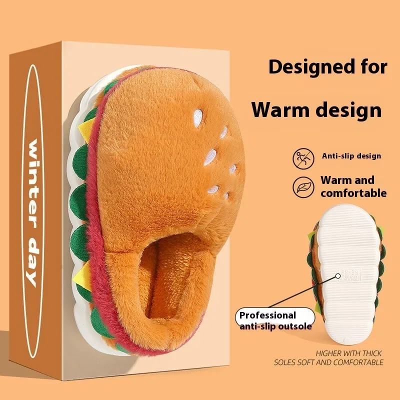 Burger Bliss Plush Slippers – Cozy, Fun & Oh-So-Adorable!