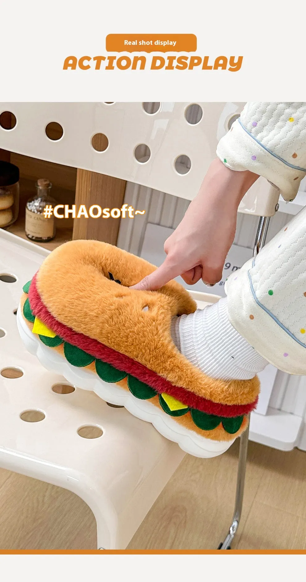 Burger Bliss Plush Slippers – Cozy, Fun & Oh-So-Adorable!