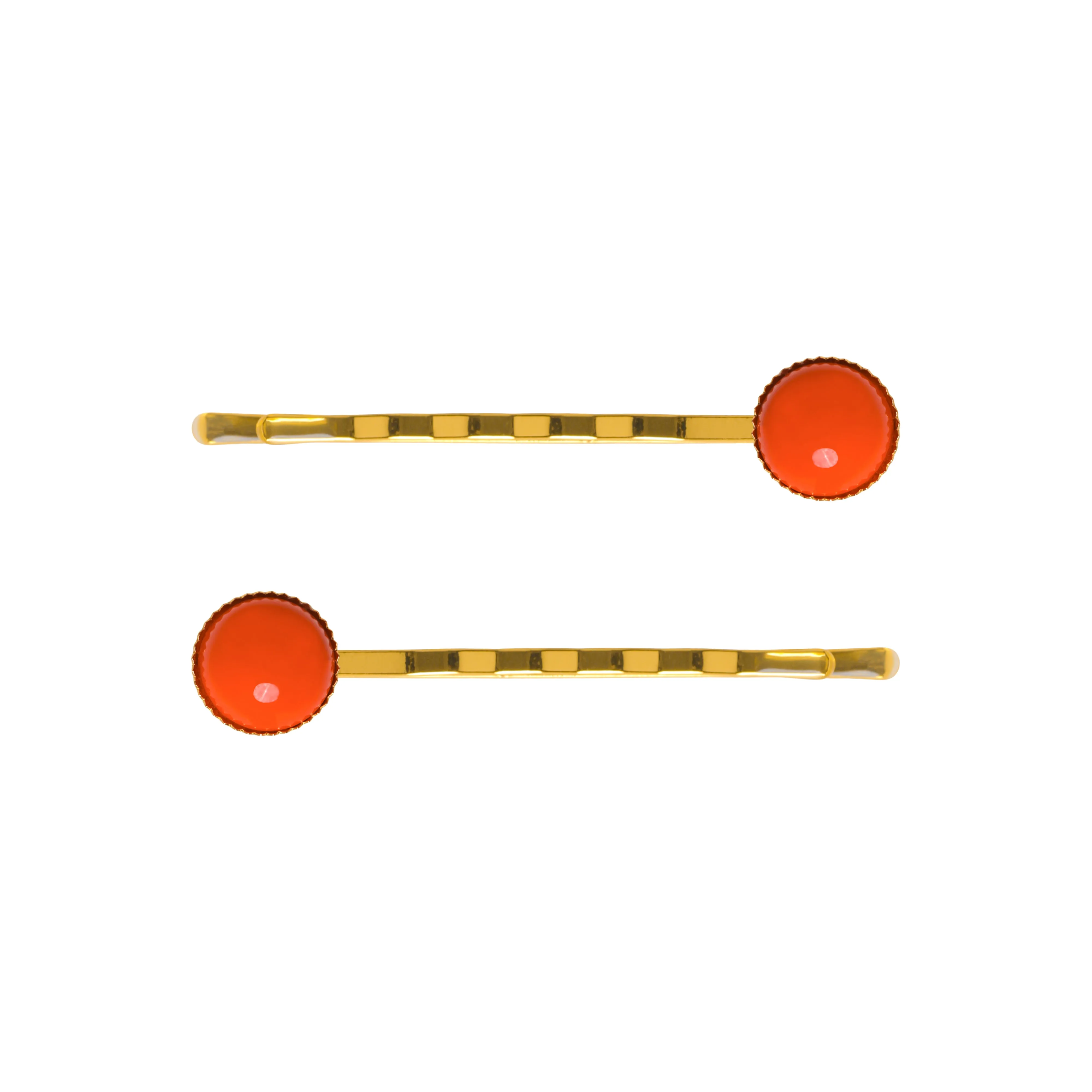 Cabochon Orange Hair Slide Set
